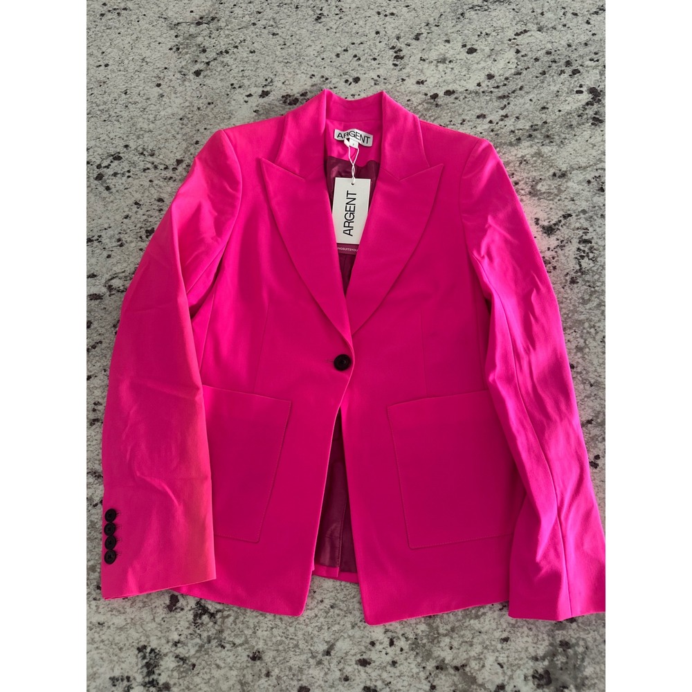 Nwt Argent Supermajority Voting Suits You Hot Pink Seasonless Wool Blazer sz 2